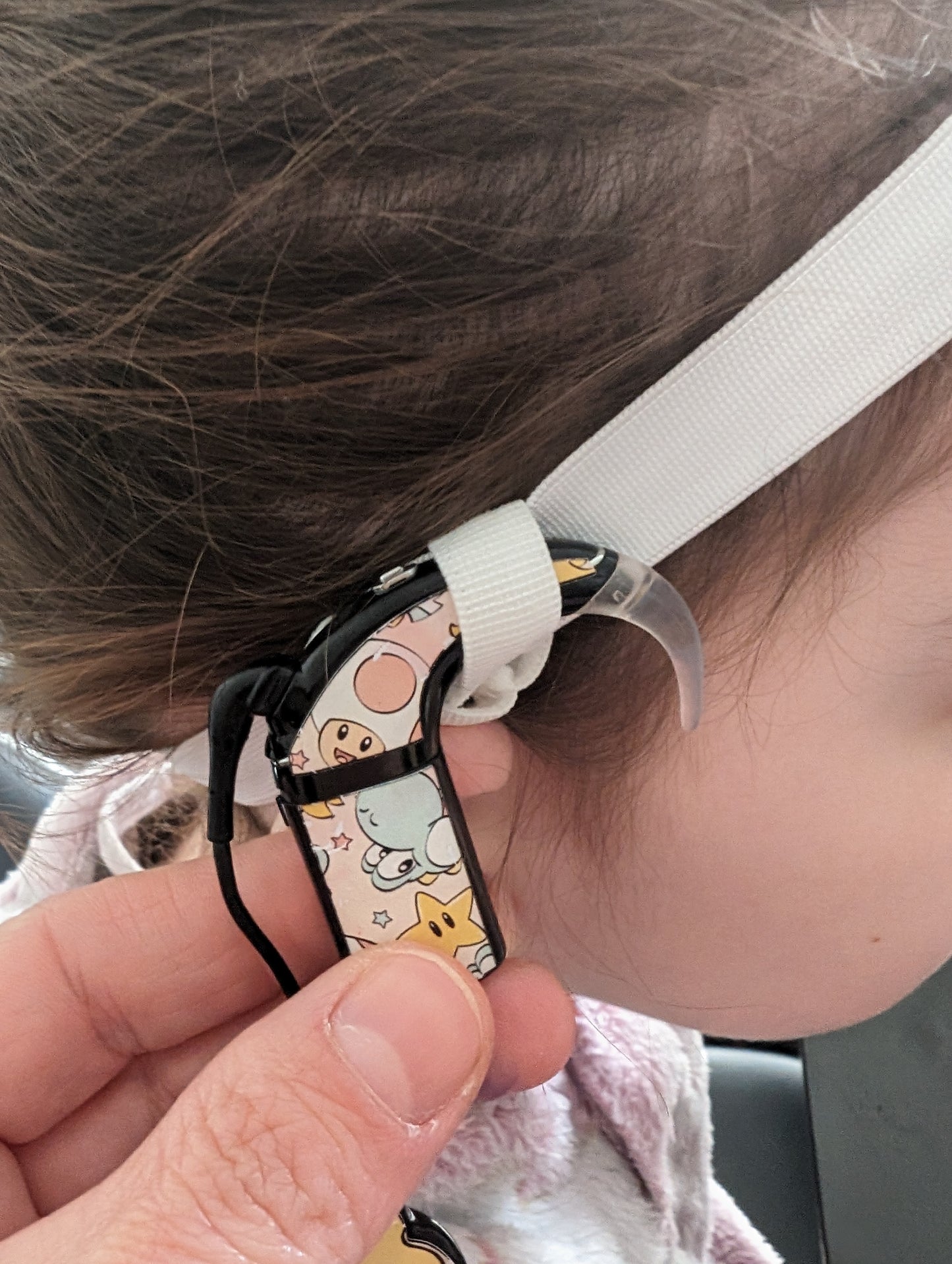 Bandeaux réglable antidérapant 15 mm pour implant cochléaire et prothèse auditive - brettelles d oreilles sécurité anti perte enfant