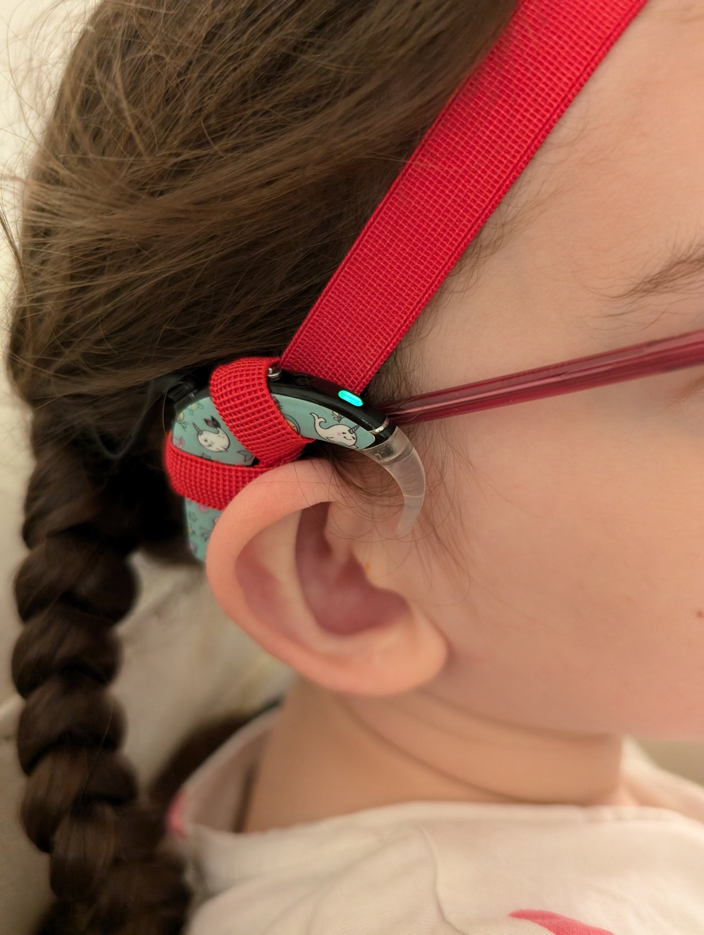 Bandeaux réglable antidérapant 15 mm pour implant cochléaire et prothèse auditive - brettelles d oreilles sécurité anti perte enfant