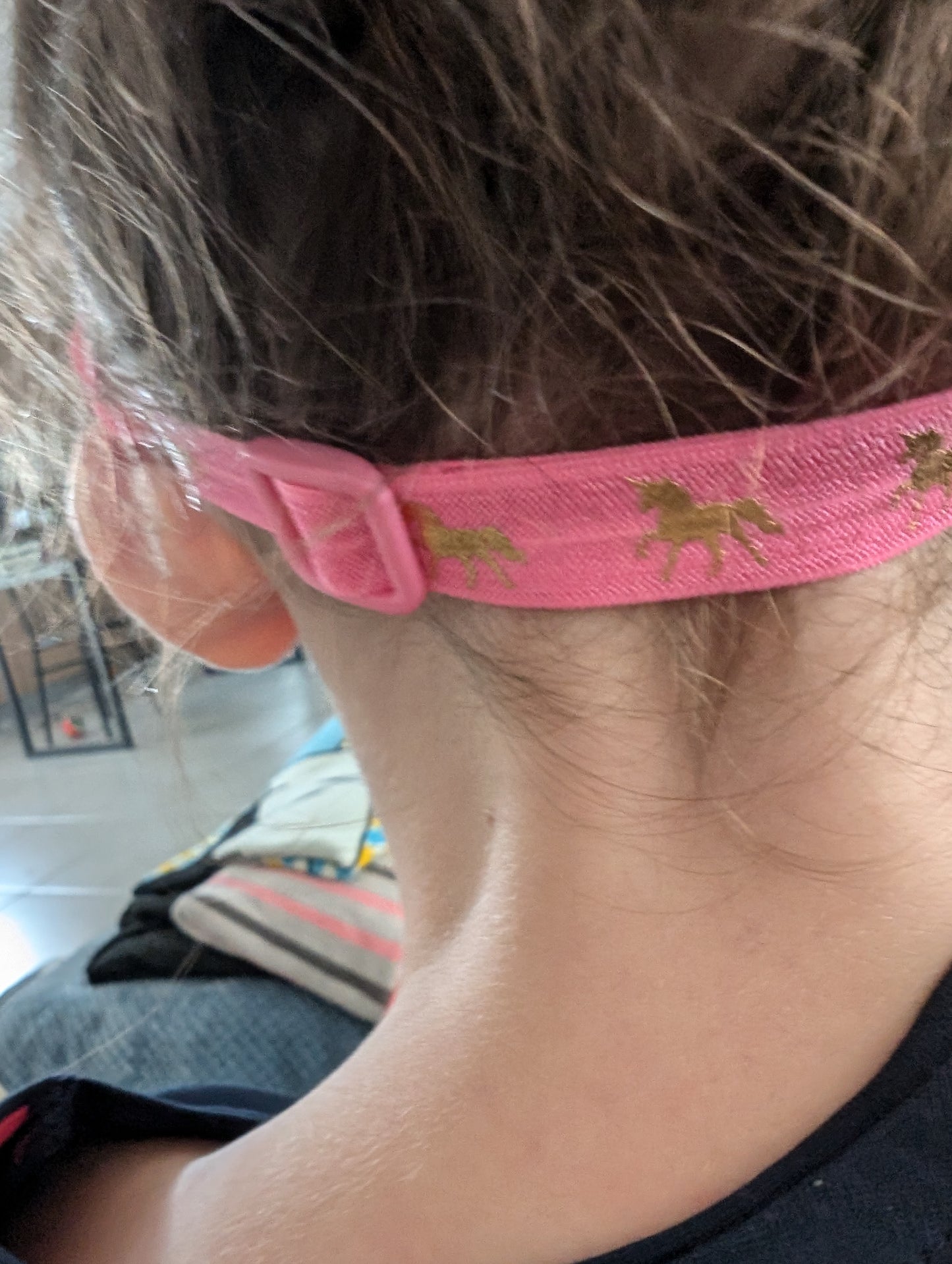 Bandeau pour implant cochléaire et prothèse auditive imprimé licorne serre tête anti perte taille ajustable