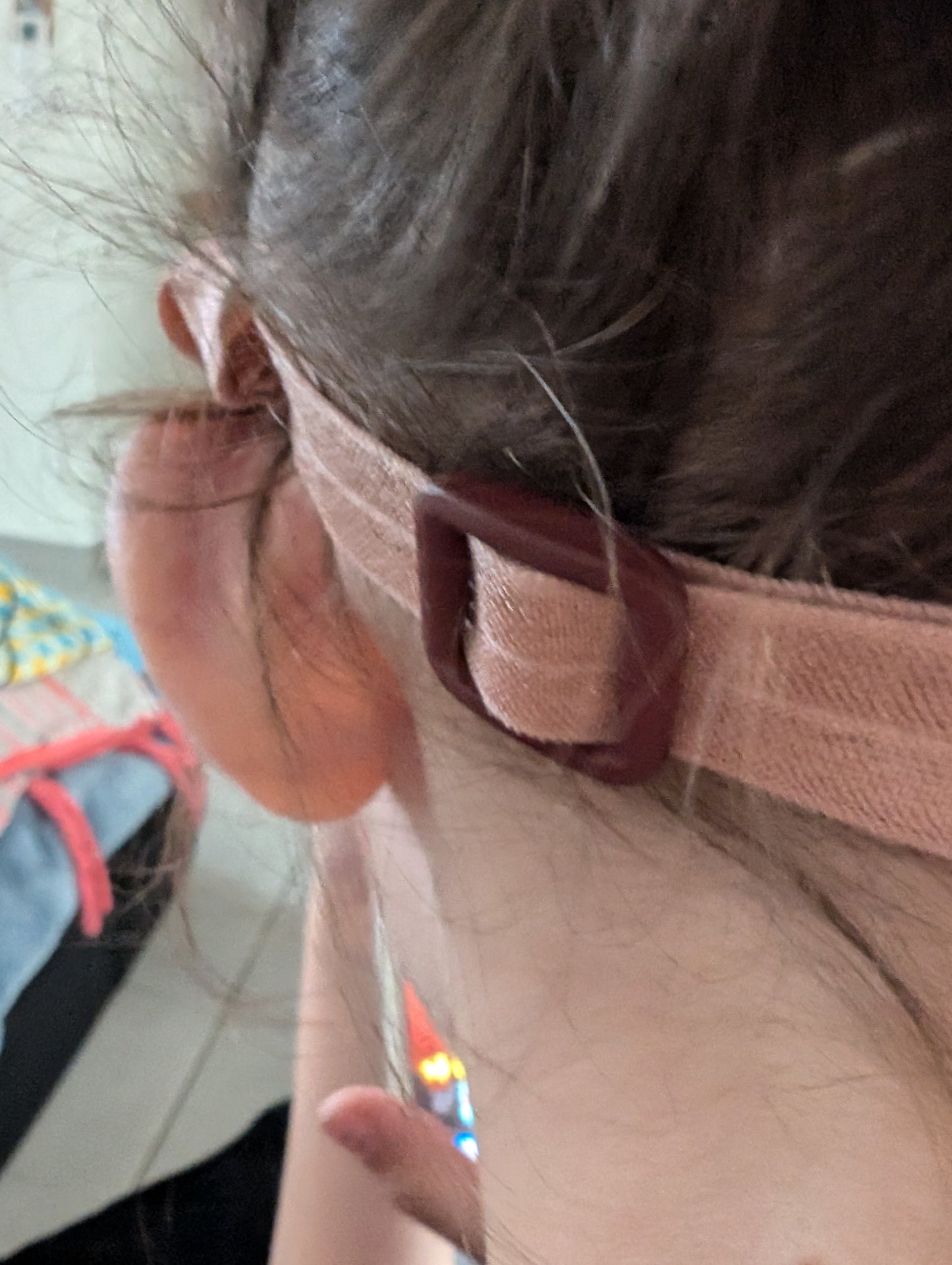 Bandeau ajustable pour implant cochléaire et prothèse auditive pour bebe et jeunes enfants avec petit nœud coulisssant