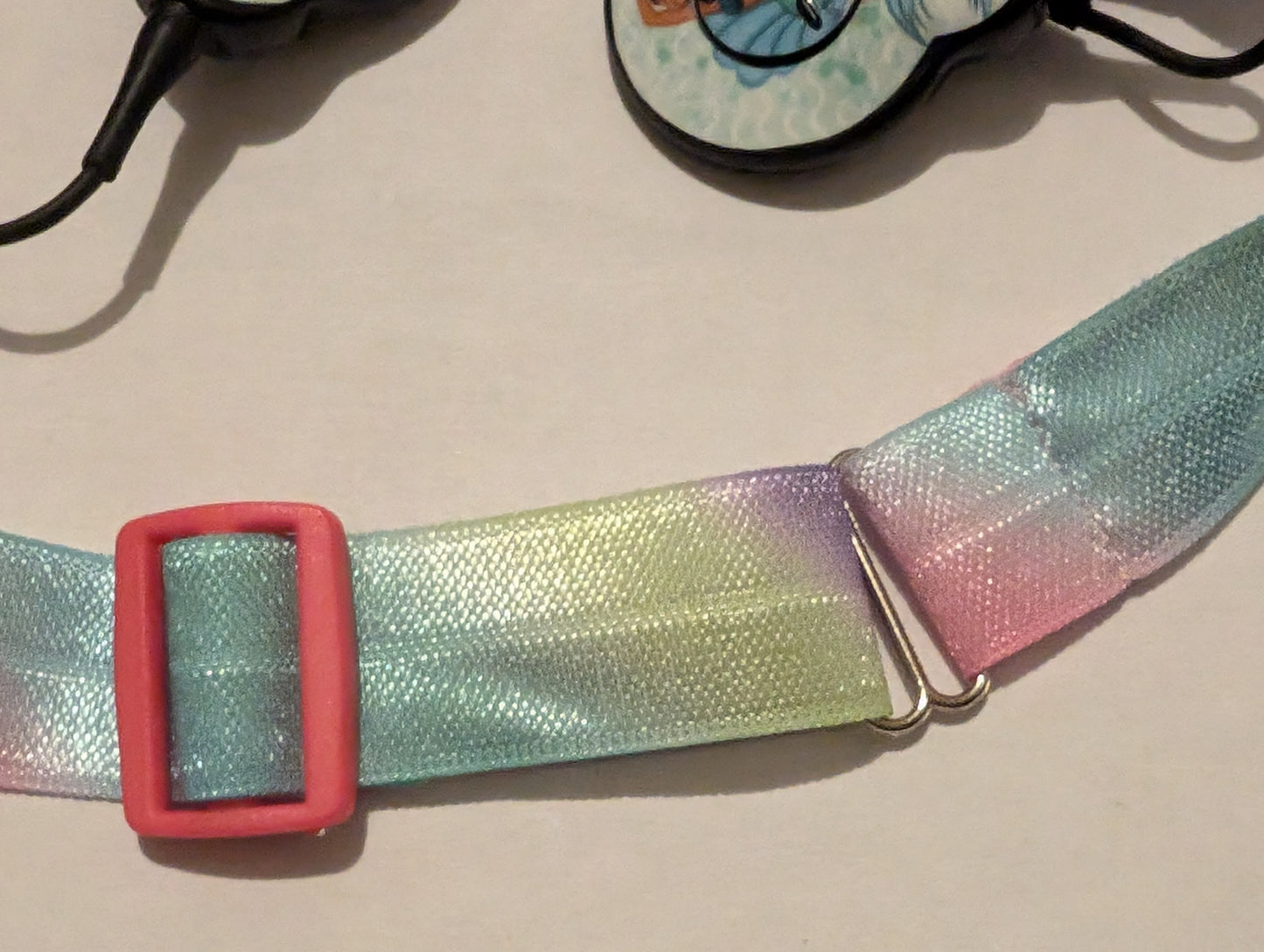 bandeau pour implant cochléaire et prothèse auditive satin unis arc en ciel ou Galaxy serre tête anti perte taille ajustable
