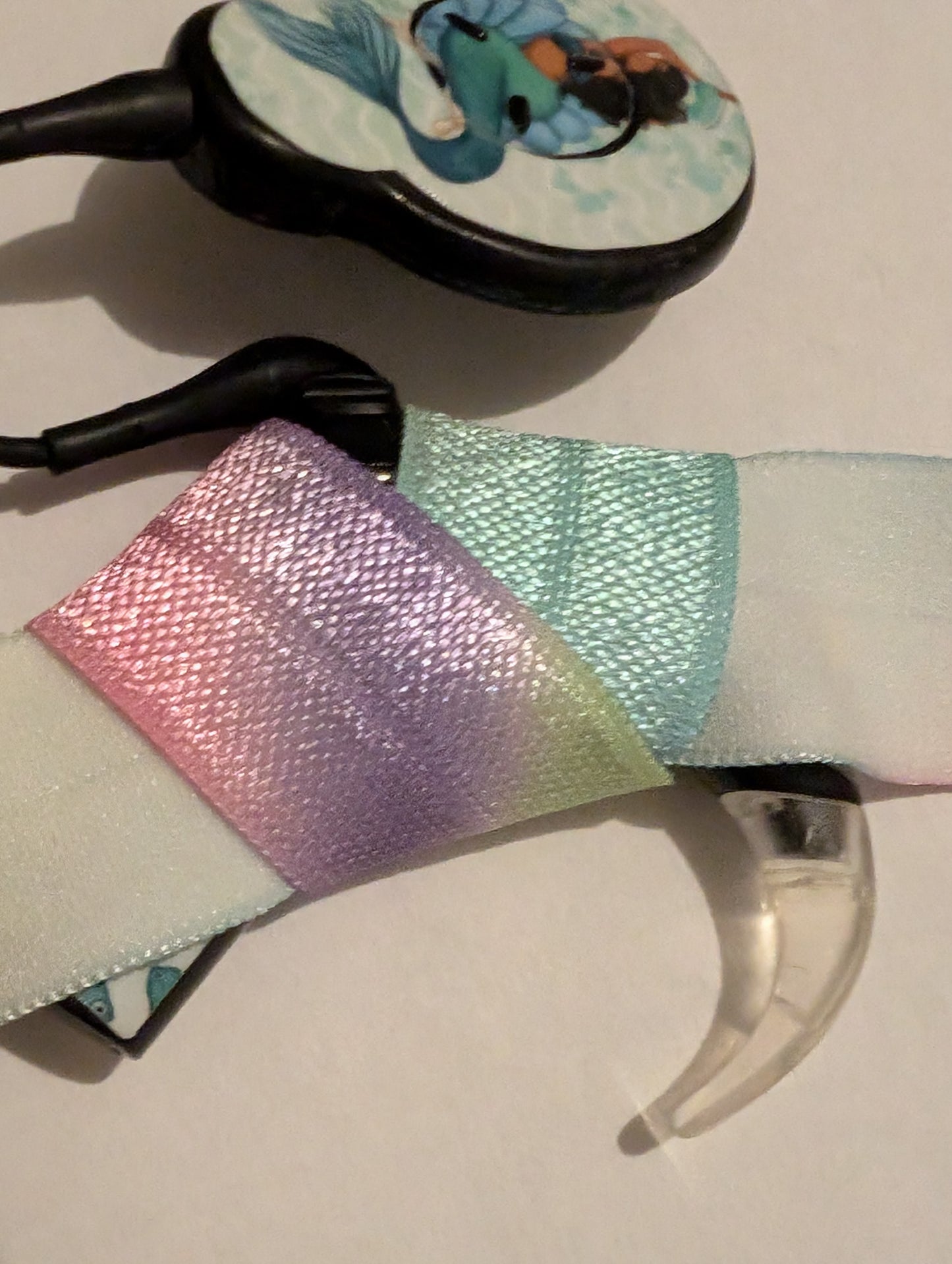 bandeau pour implant cochléaire et prothèse auditive satin unis arc en ciel ou Galaxy serre tête anti perte taille ajustable