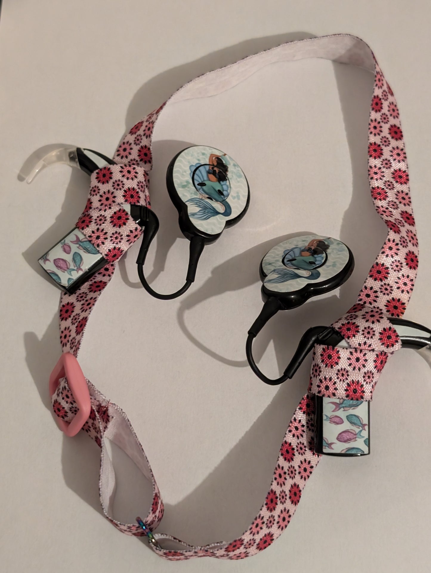 Bandeau pour implant cochleaire et prothese auditive taille ajustable brettelle oreille anti perte