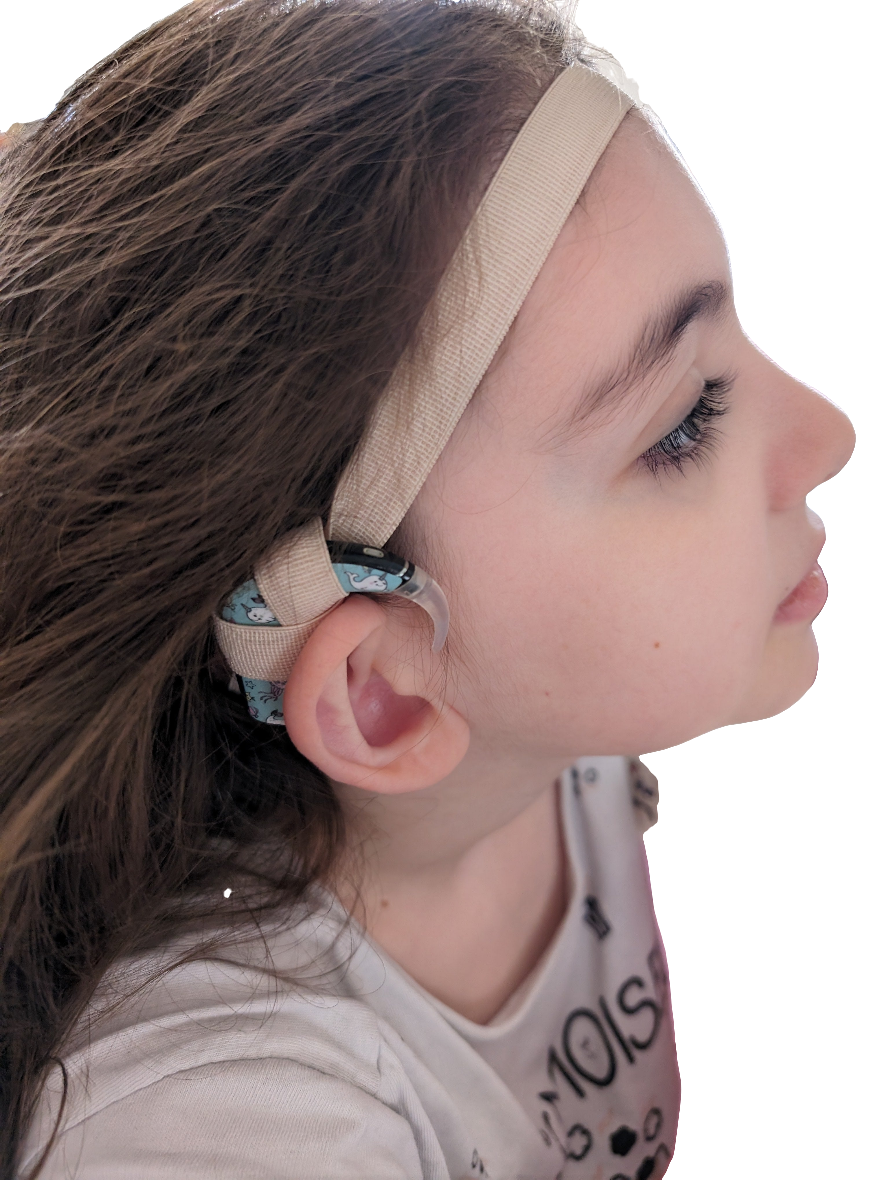 Bandeaux réglable antidérapant 15 mm pour implant cochléaire et prothèse auditive - brettelles d oreilles sécurité anti perte enfant