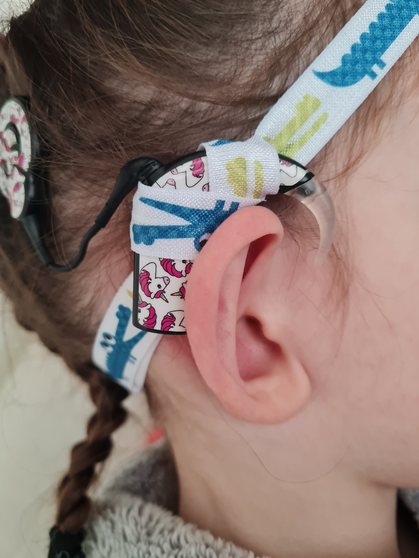 Bandeau maintien implant cochléaire et prothèses auditives pour garçon - Bretelles d oreilles - Securite enfant anti perte pour protheses