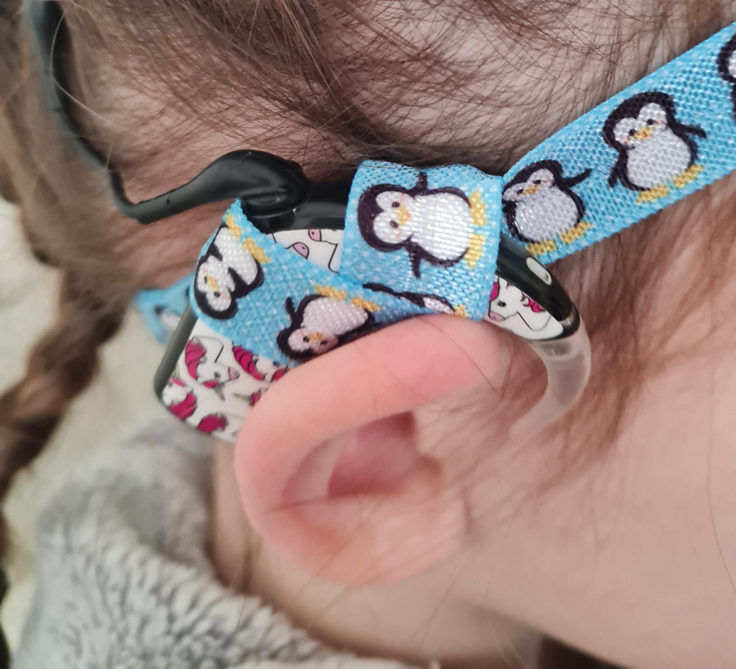 Bandeau maintien implant cochléaire et prothèses auditives pour garçon - Bretelles d oreilles - Securite enfant anti perte pour protheses