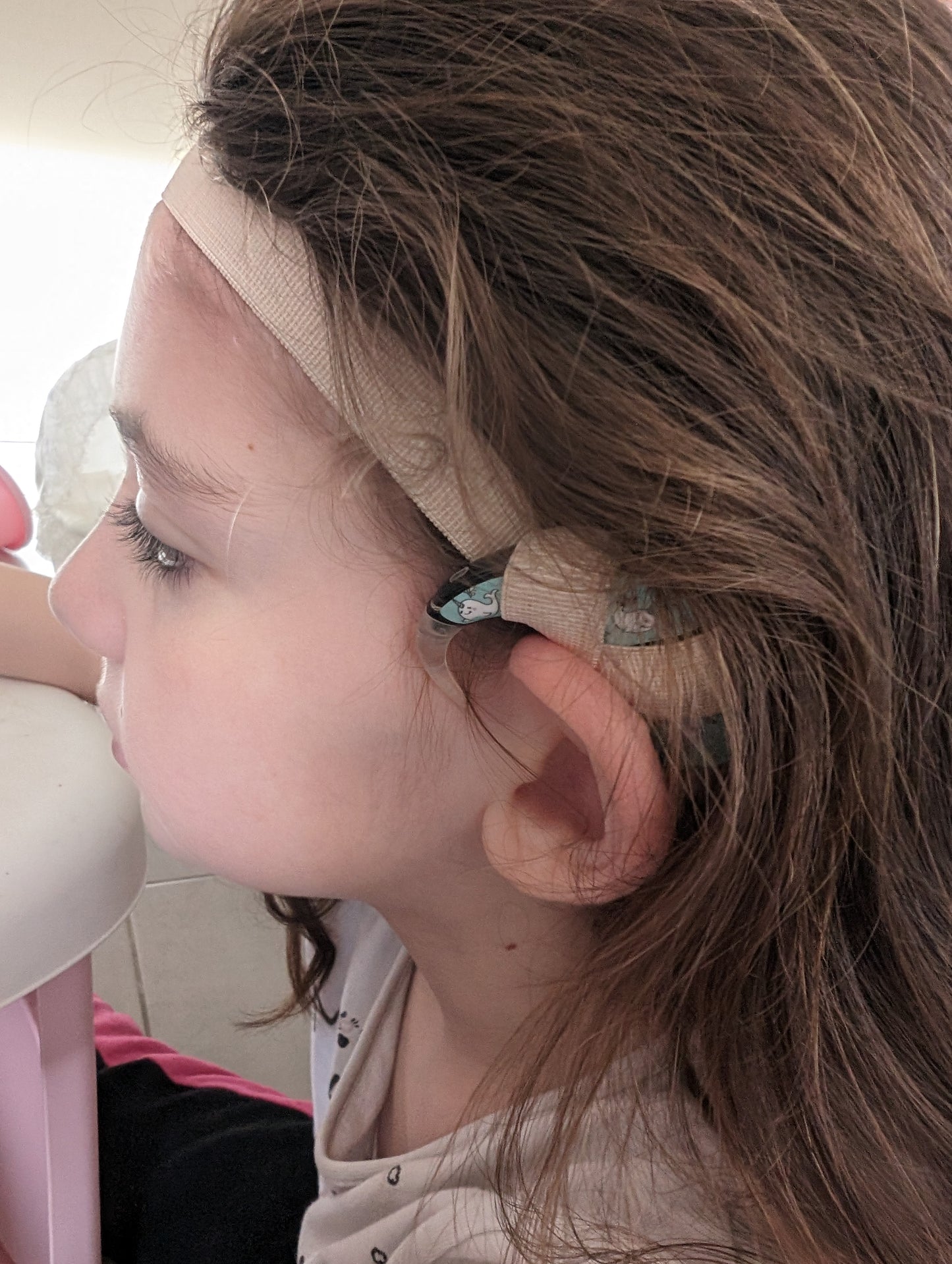 Bandeaux réglable antidérapant 15 mm pour implant cochléaire et prothèse auditive - brettelles d oreilles sécurité anti perte enfant