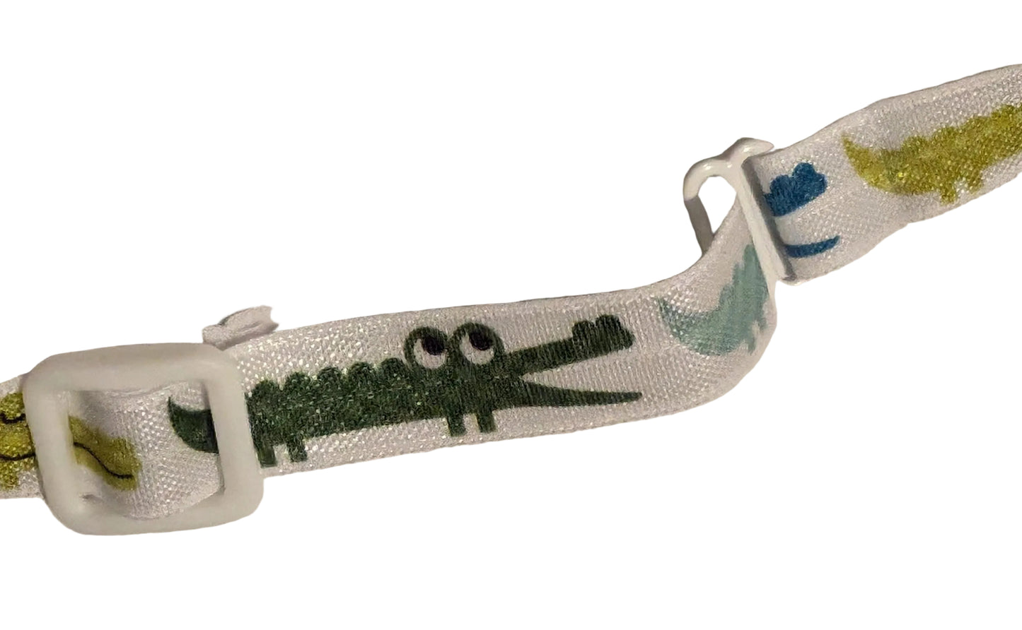 Bandeau réglable pour implant cochléaire et prothèses motif crocos pour enfant