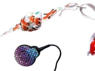 Bandeau ajustable pour implant cochleaire et prothèses auditives motif renard