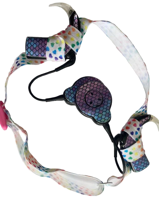Bandeau ajustable pour implant et prothèses motif cœurs