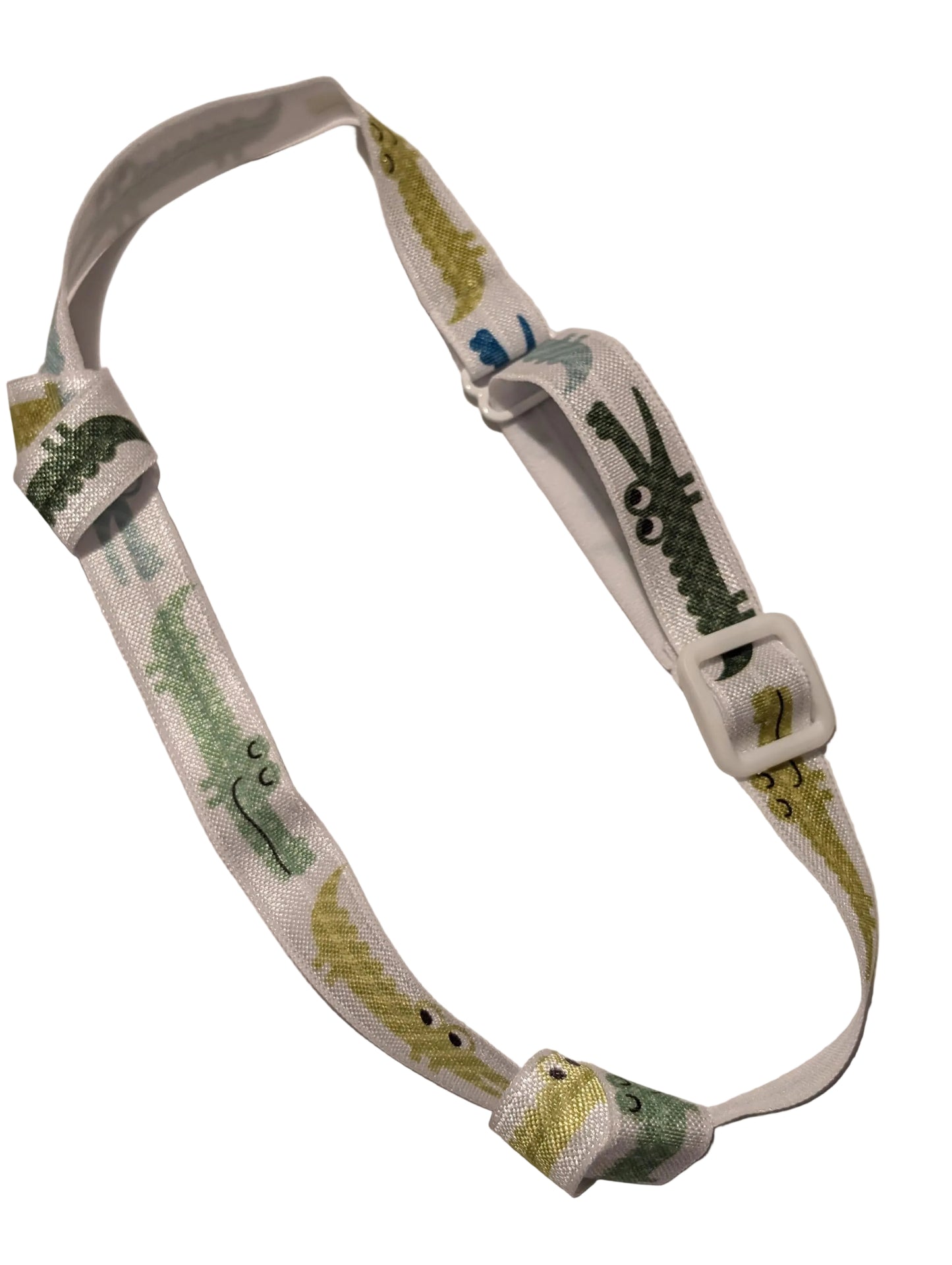 Bandeau réglable pour implant cochléaire et prothèses motif crocos pour enfant