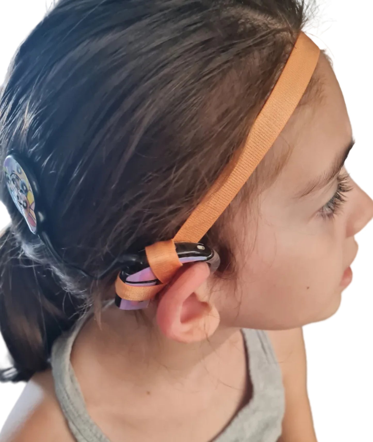 Bandeau antidérapant reglable 12 mm pour implant et prothèses pour fille