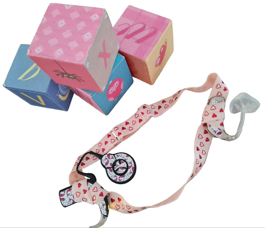 Bandeau ajustable pour implant et prothèses motif cœurs