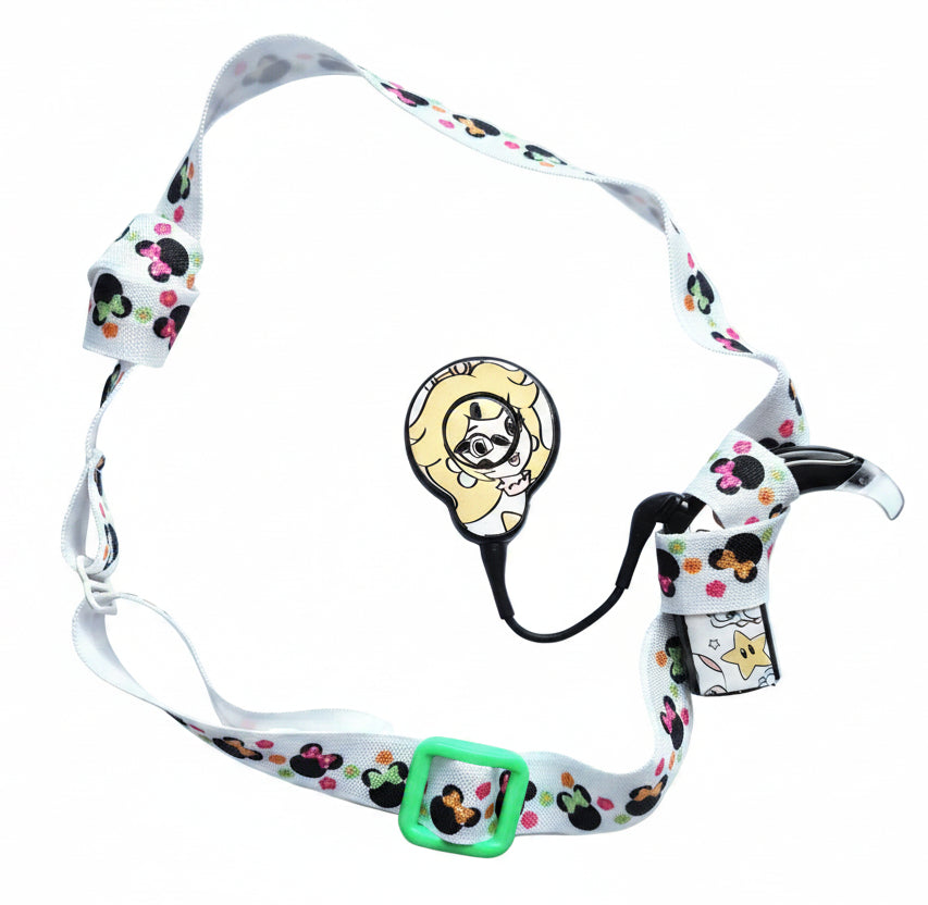 Bandeau ajustable pour implant cochleaire et prothèses motif Souris