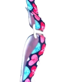 Bandeau ajustable pour implant cochleaire et aide auditive motif coeurs