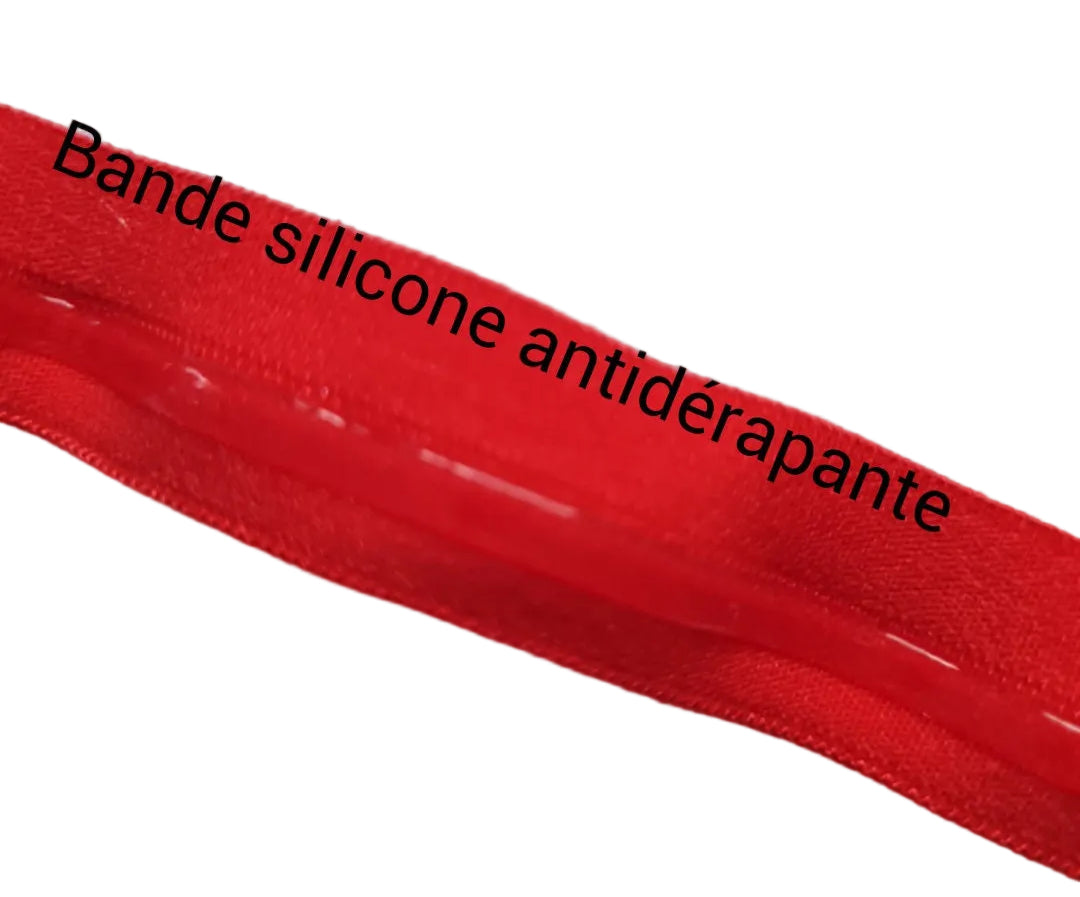 Bandeau ajustable antidérapant satin pour implant cochléaires et prothèse auditives
