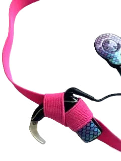 Bandeau elastique a taille ajustable pour implants cochleaires et protheses auditives