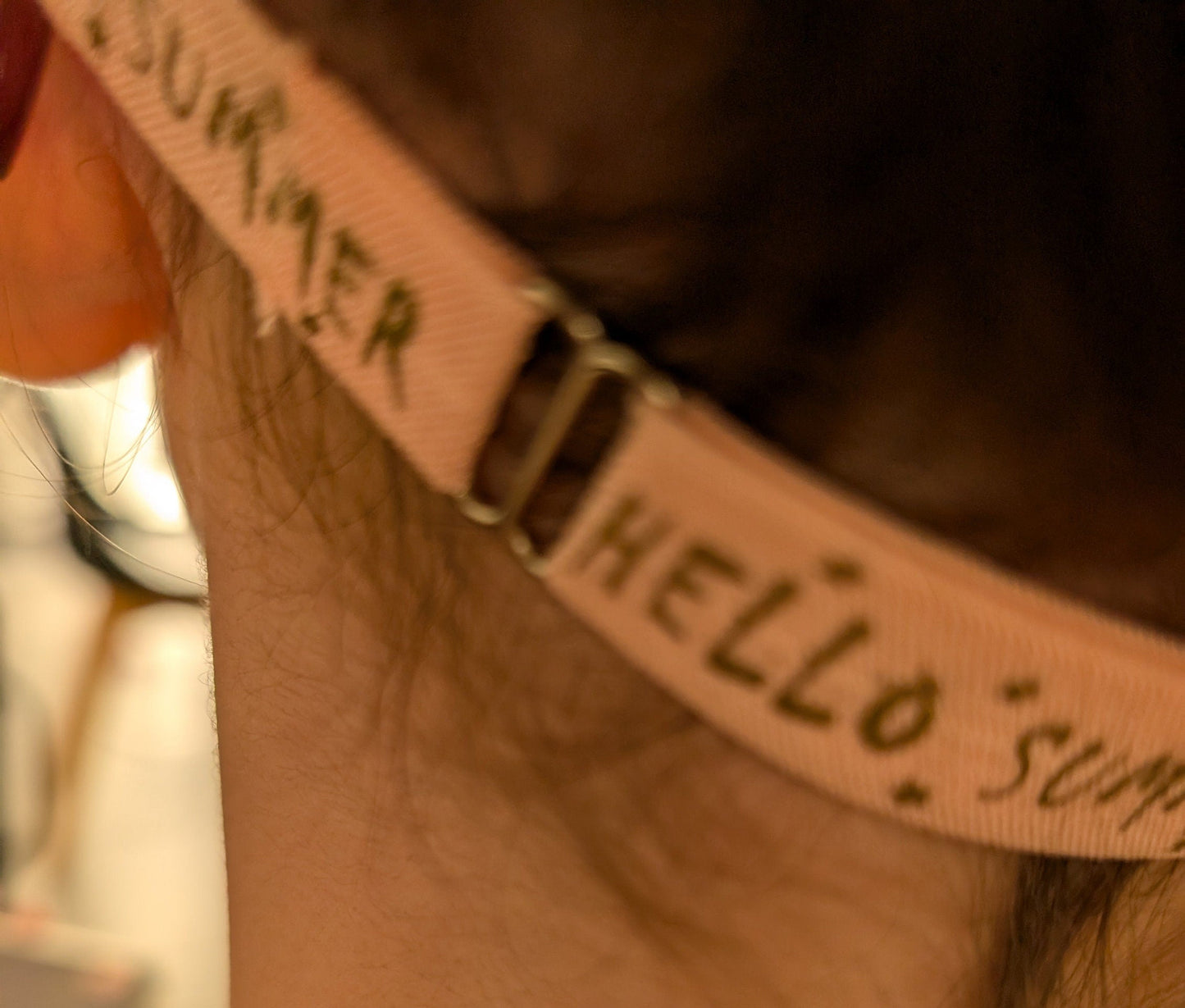 Bandeau réglable pour implant cochleaire et prothèses auditives motif hello summer