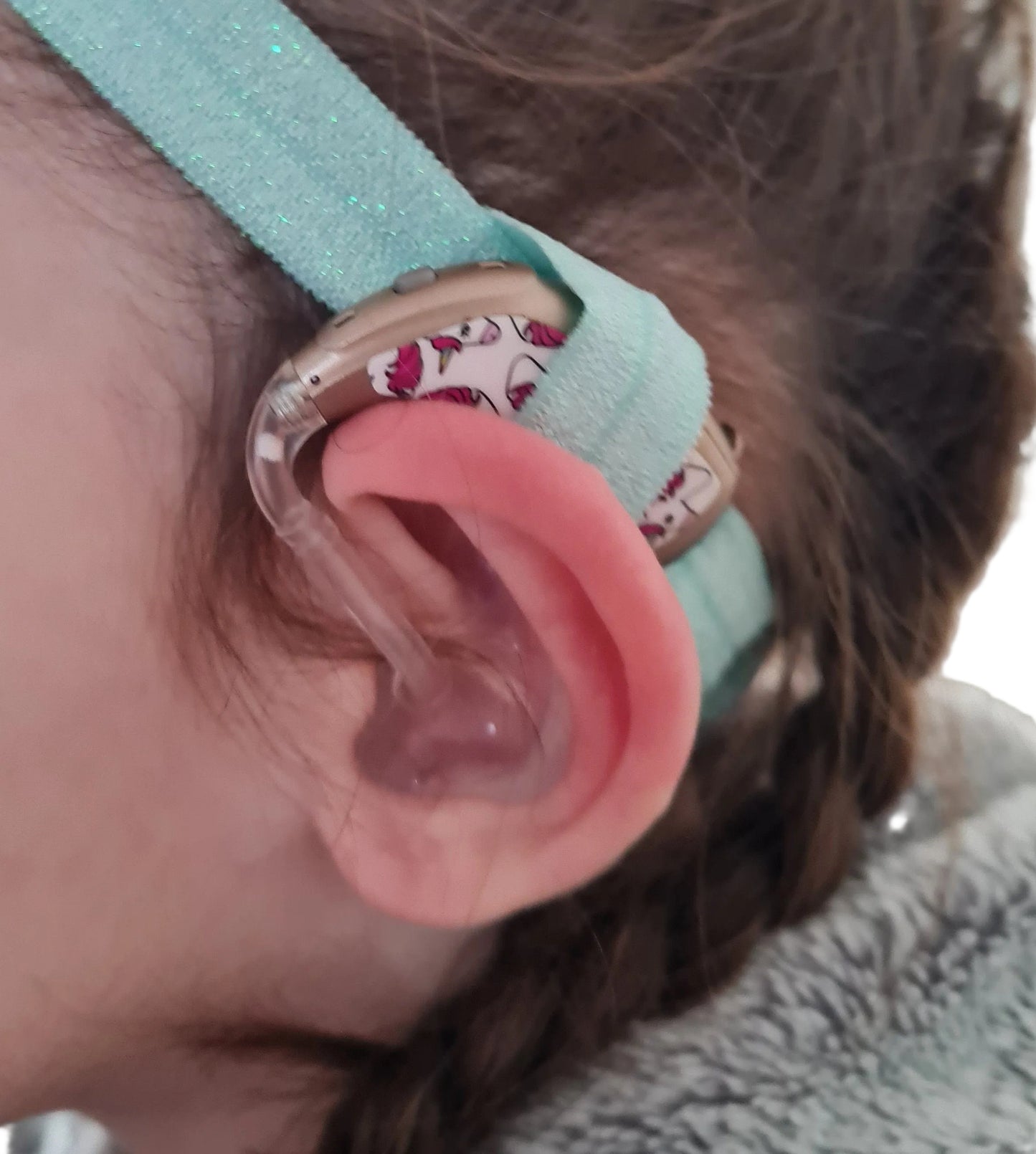 bandeaux réglable  pour implant cochléaire et prothèses auditives paillettes