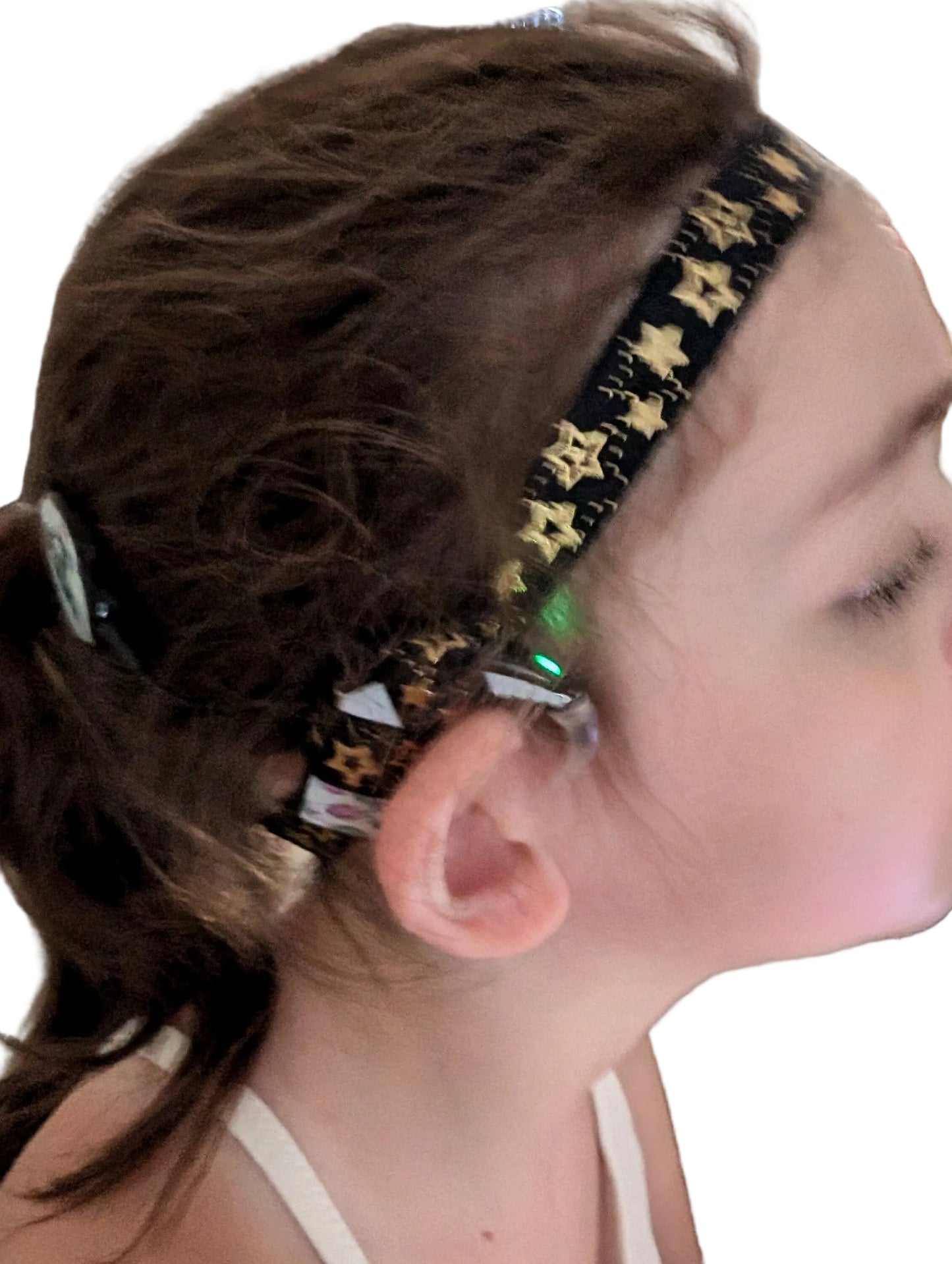 Bandeau pour implant cochléaire et prothèse auditive motifs Etoiles pour enfant et adultes