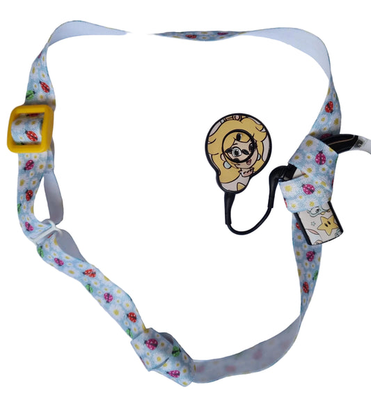 Bandeau réglable  pour implant cochléaire et prothèses pour enfant motif coccinelle