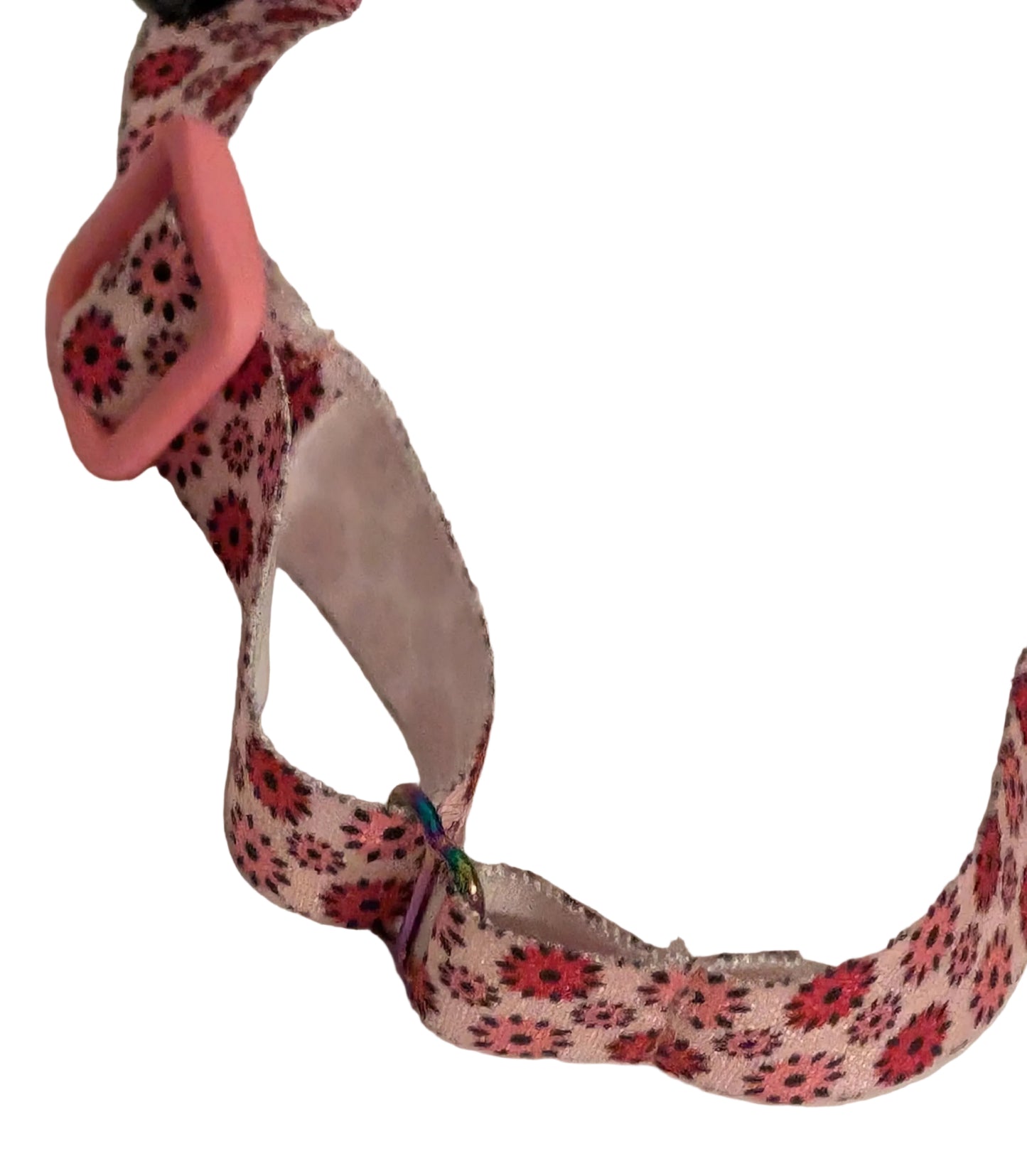 Bandeau pour implant cochleaire et prothese auditive taille reglable fleur rose