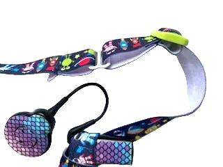 Bandeau ajustable pour implant cochleaire et protheses auditives motif astronaute