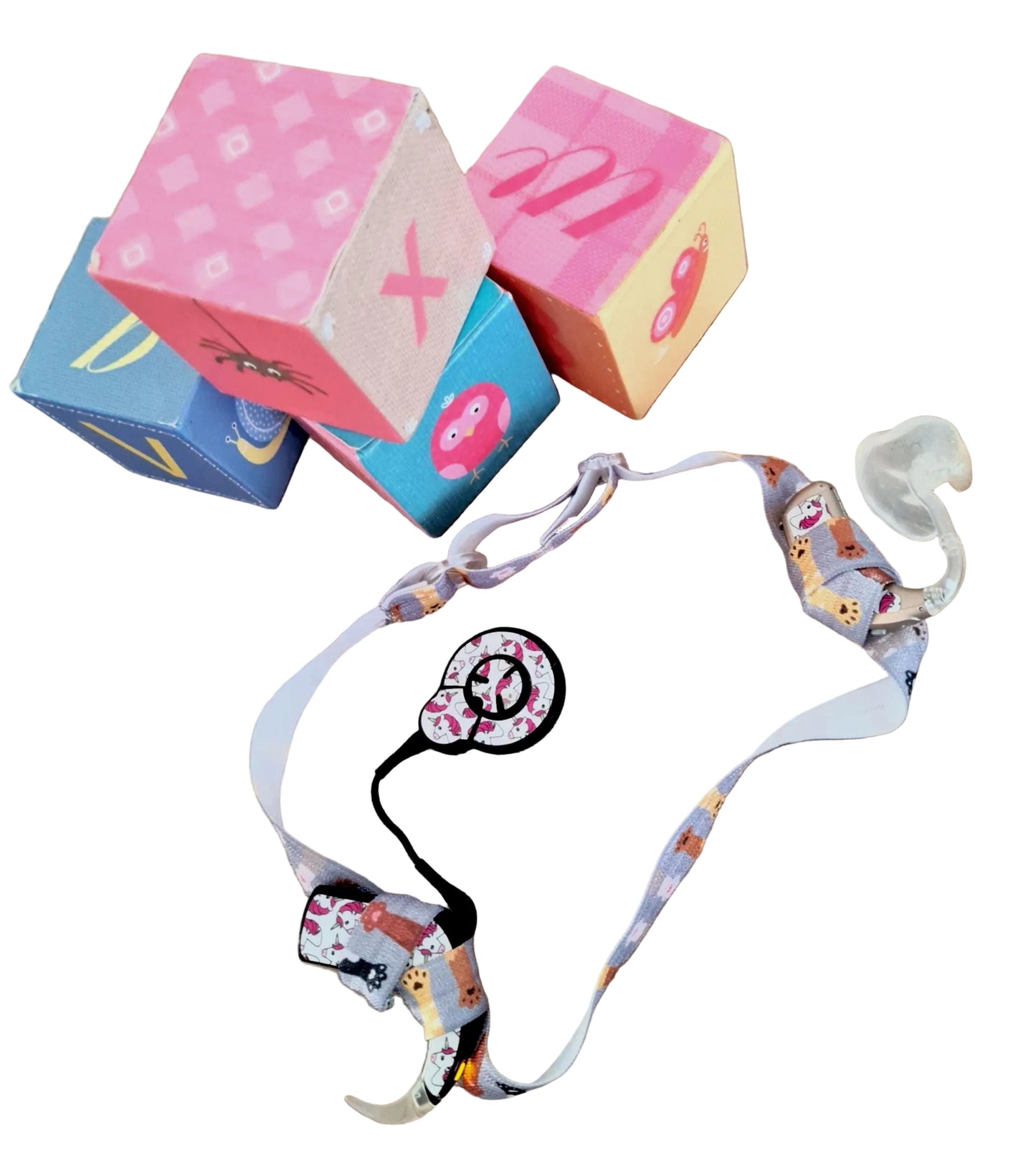 bandeau ajustable pour le maintien des implants cochleaires et aides auditives pour enfant