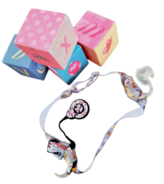 bandeau ajustable pour le maintien des implants cochleaires et aides auditives pour enfant