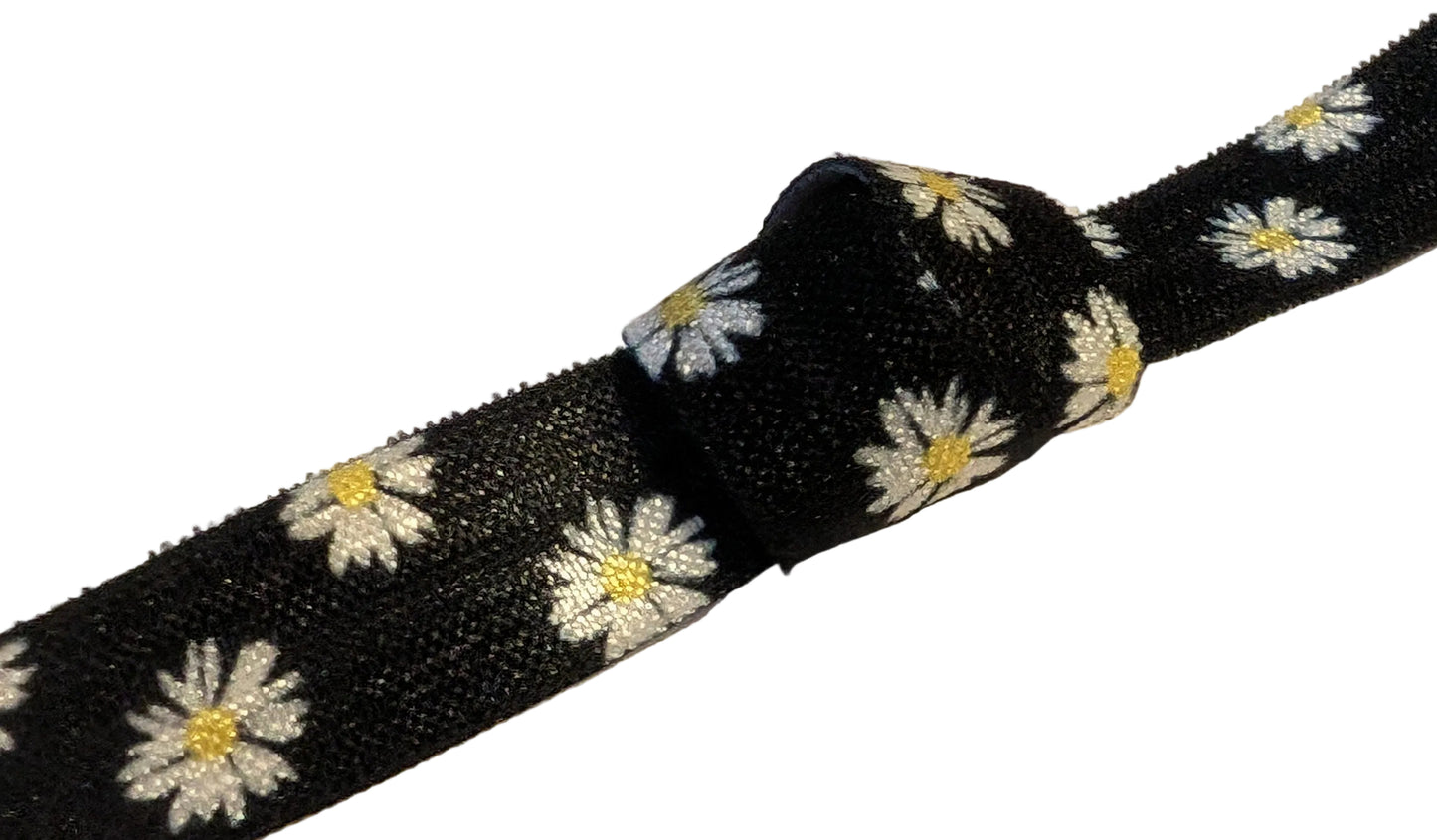 Bandeau maintien pour implant et prothèses auditives motif fleurs taille reglable