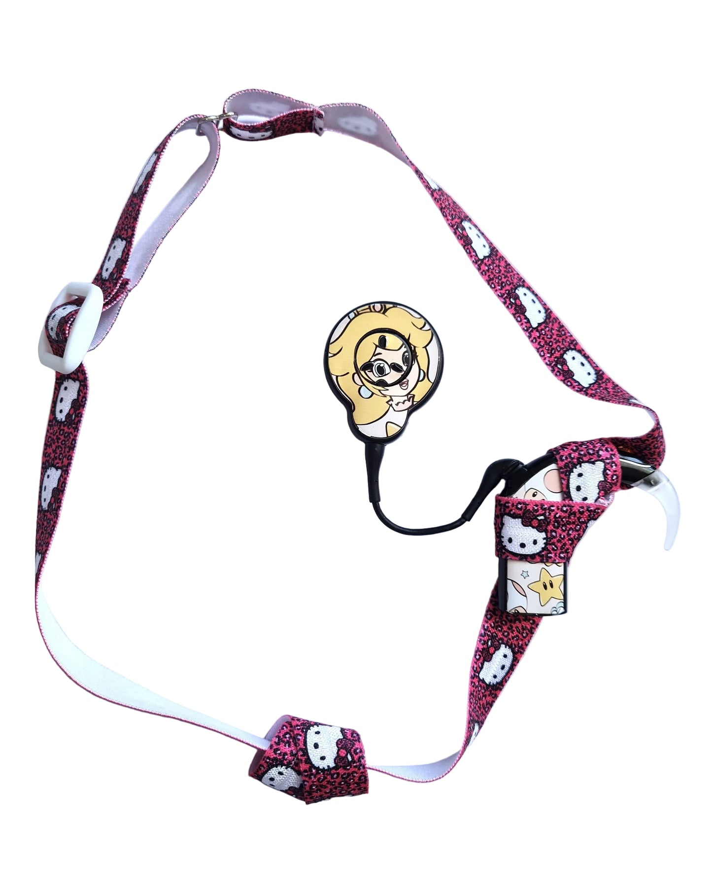 Bandeau ajustable  pour implant cochleaire et prothèses motif Chaton