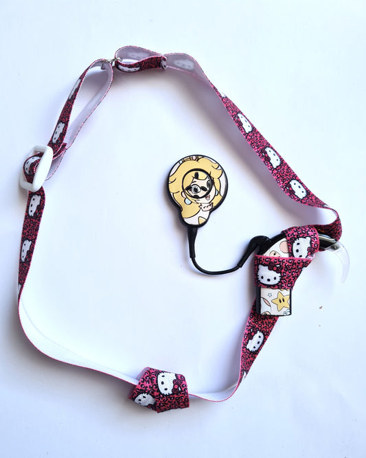 Bandeau ajustable  pour implant cochleaire et prothèses motif Chaton
