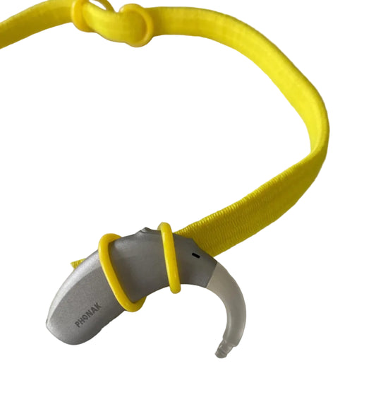 Bandeau elastique plat pour le maintien des implants cochleaires et aides auditives 10 mm large