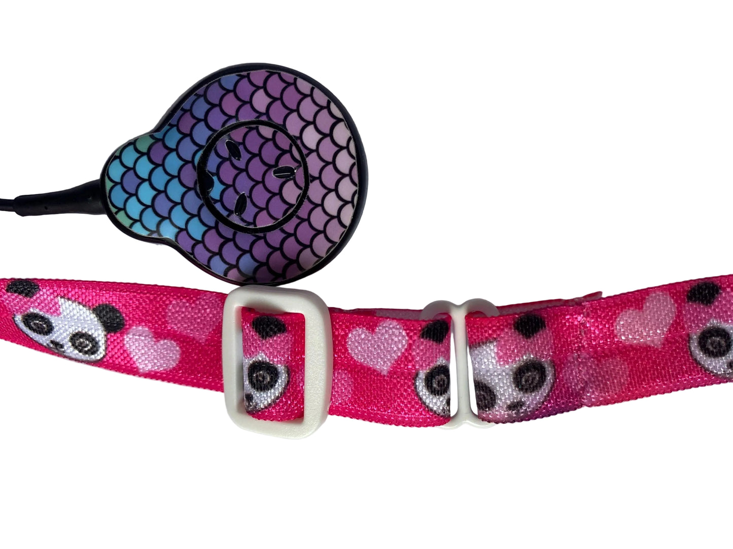 Bandeau ajustable pour implant cochleaire et aides auditives motif panda