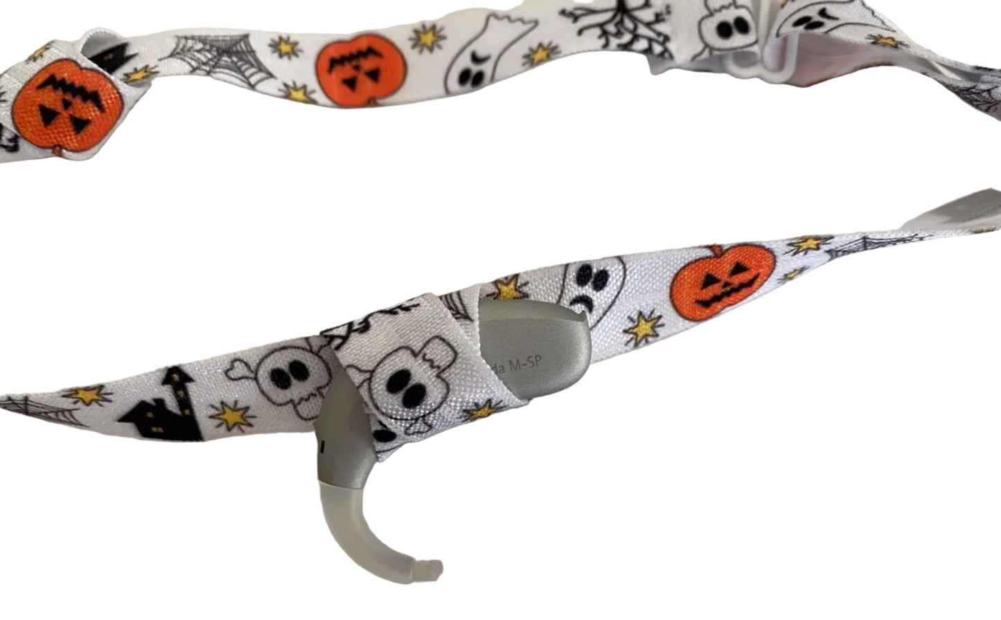 Bandeau réglable ou classique pour implant cochléaire et prothèse motif Halloween
