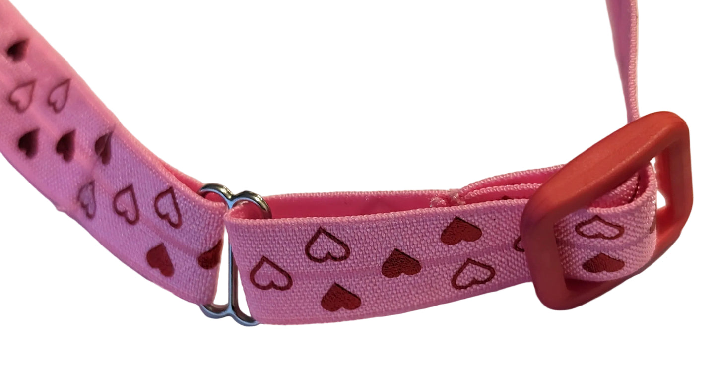 Bandeau ajustable pour implant et prothèses motif cœurs
