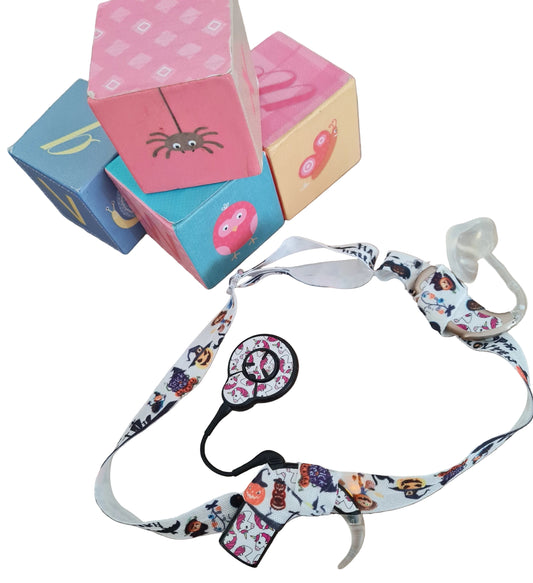 Bandeau réglable ou classique pour implant cochléaire et prothèse motif Halloween