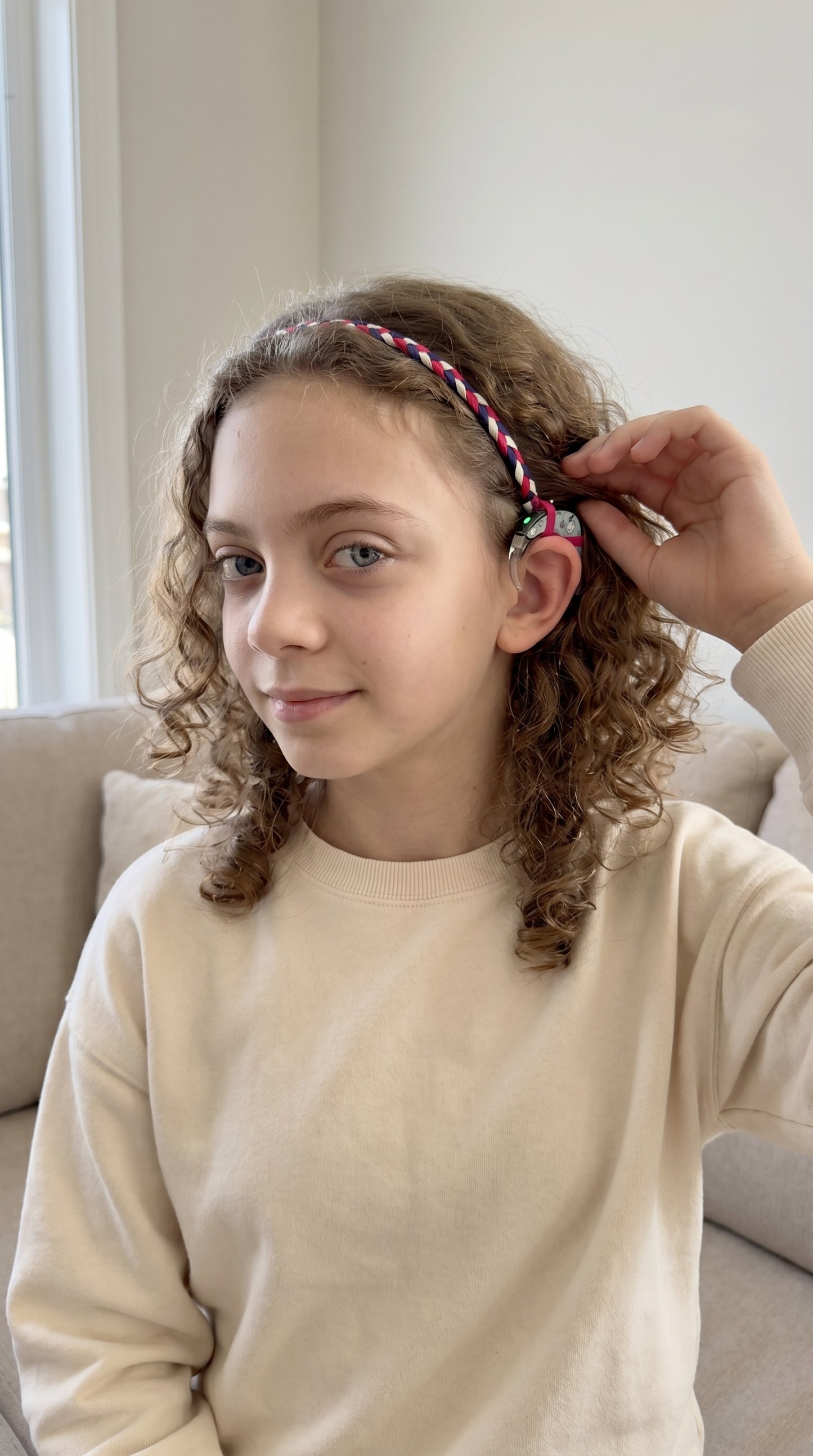 bandeau tressé pour implant cochléaire et prothèse auditive brettelle d oreille taille unique très extensible