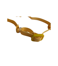 Bandeau réglable antidérapant pour implant cochléaire et prothèses auditives avec fleur mousseline sur système coulissant
