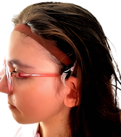 Bandeau antidérapant implant cochléaire et prothèse auditive extensible 10 mm de large