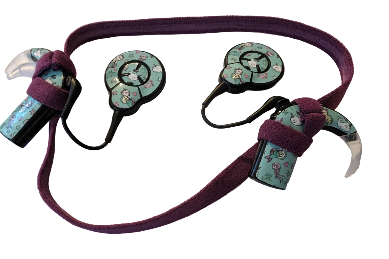 Bandeau antidérapant sport pour enfant  taille unique extensible pour maintien implant cochléaire et prothèses auditives
