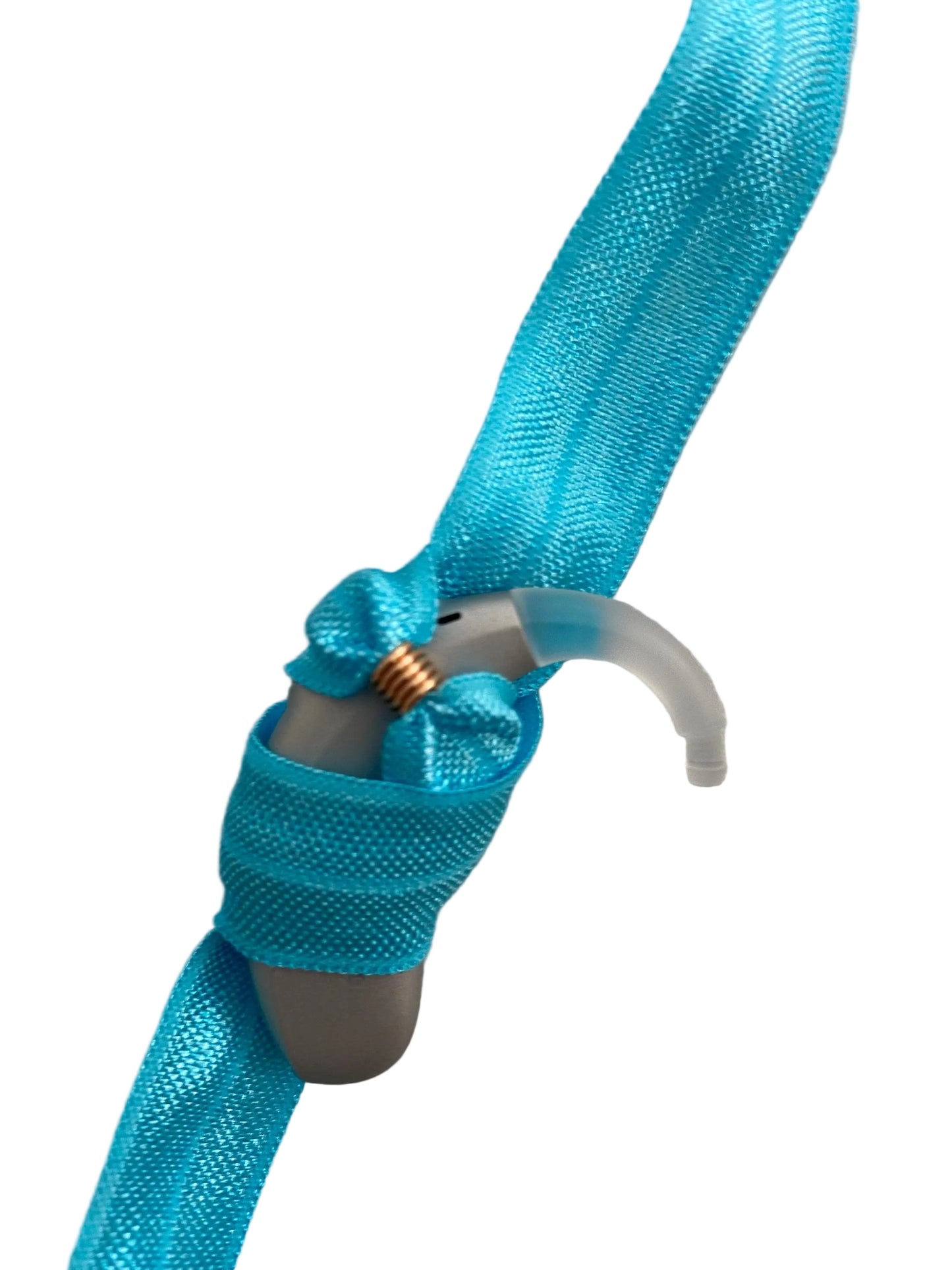 Bandeau en satin antidérapant avec nœud ou fleur coulissant pour implant cochléaire  et prothèses auditives