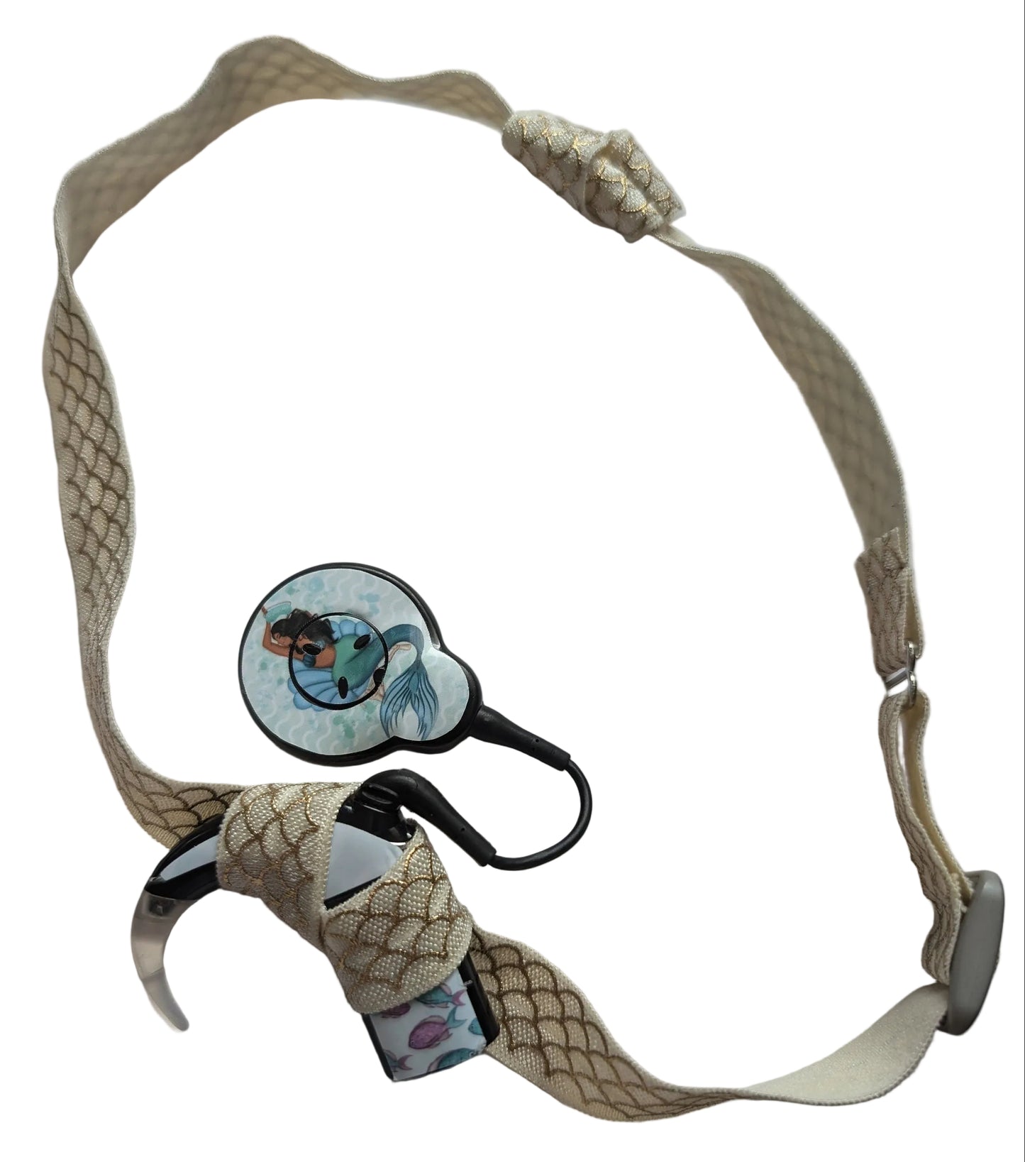 Bandeau pour implant et prothèse auditive taille ajustable ou classique motif ecaille