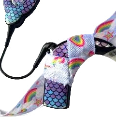 bandeau ajustable pour implant cochleaire et aide auditive motif licorne