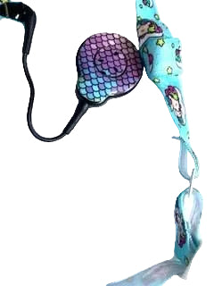 bandeau ajustable pour implant cochleaire et protheses auditives motif licorne sur nuage