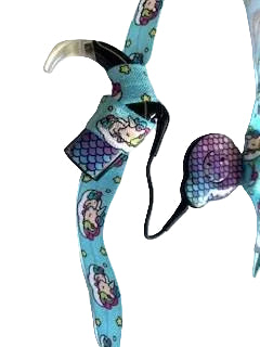 bandeau ajustable pour implant cochleaire et protheses auditives motif licorne sur nuage