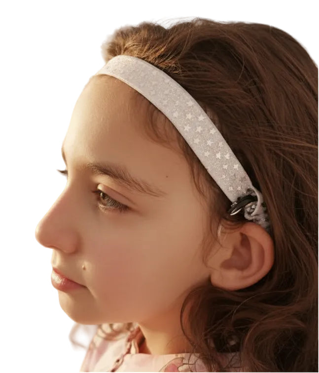 Bandeau pour implant cochléaire et prothèse auditive motifs Etoiles pour enfant et adultes
