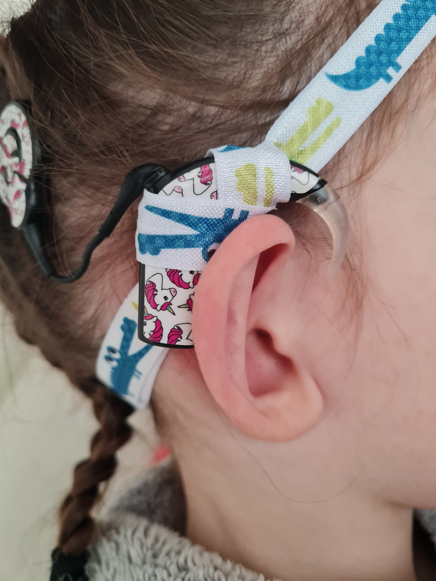 Bandeau maintien implant cochléaire et prothèses auditives pour garçon  - Bretelles d oreilles - Securite enfant anti perte pour protheses