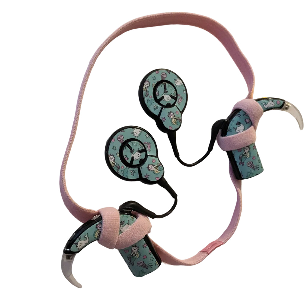 Bandeau antidérapant sport pour enfant  taille unique extensible pour maintien implant cochléaire et prothèses auditives