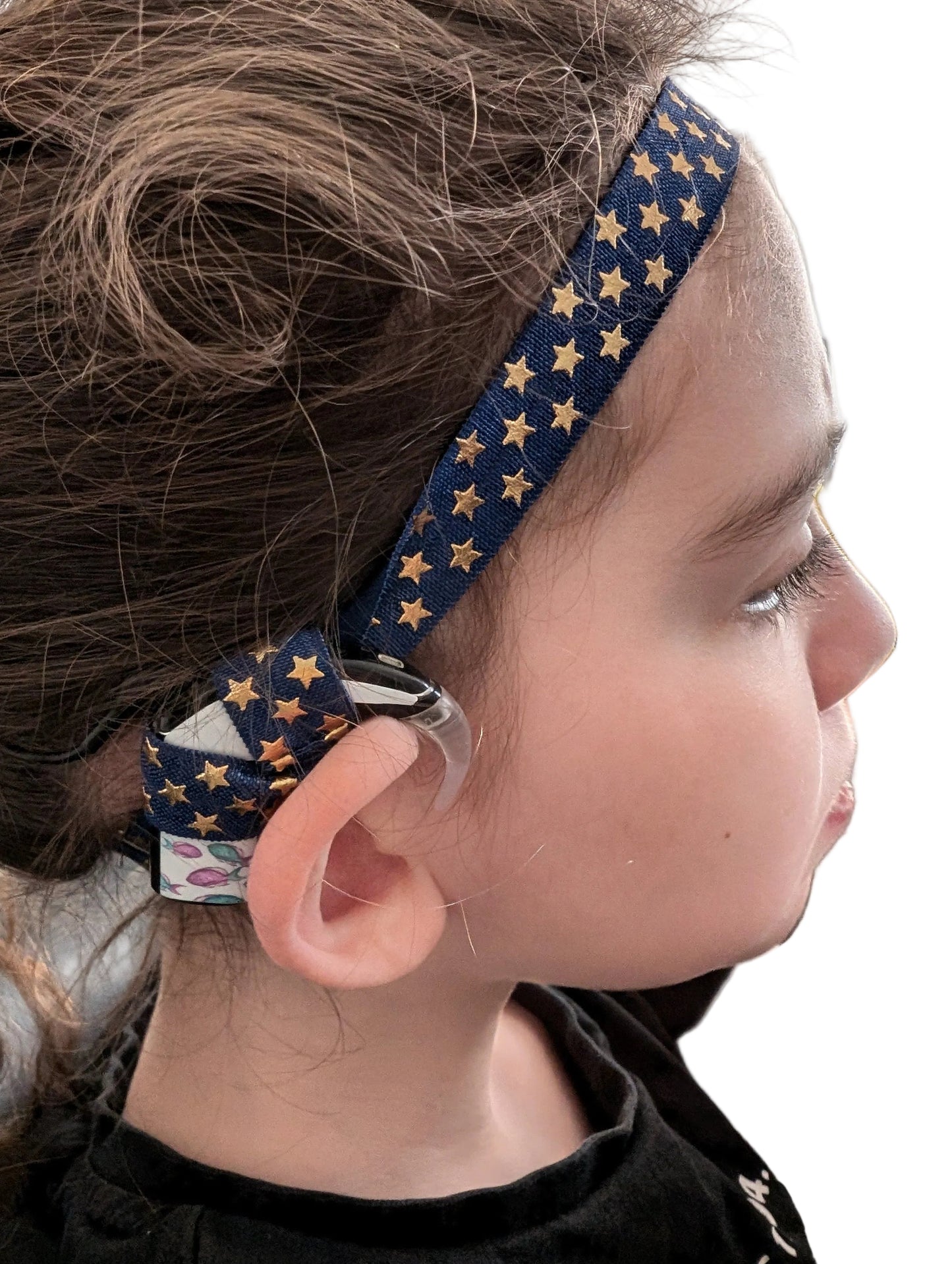 Bandeau pour implant cochléaire et prothèse auditive motifs Etoiles pour enfant et adultes